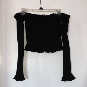 Ruffle off the shoulder long sleeve PacSun top